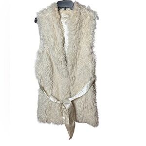 Maurice’s Women’s Faux Fur Open Front Plus Size Vest with Belt
